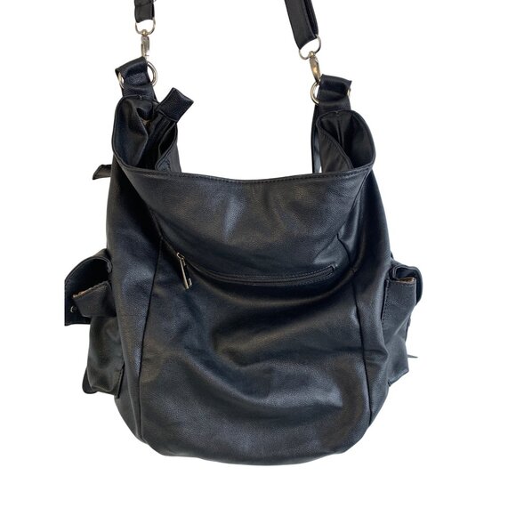 VTG Marc By Marc Jacobs Black Utility Cargo Workwear Work Leather Bag Crossbody - Picture 16 of 16